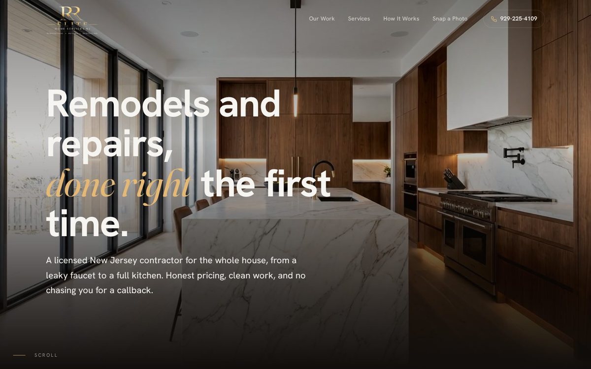 Elite Home Services website
