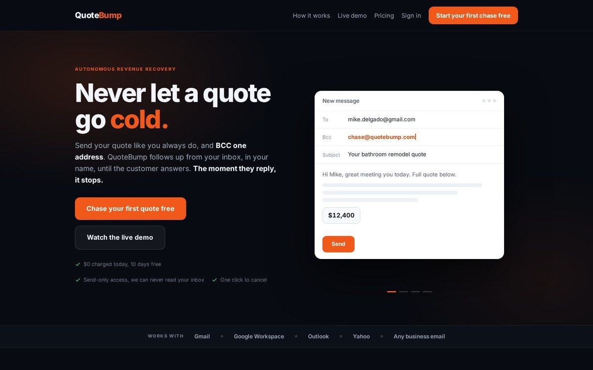 QuoteBump, quote follow-up software by Alastor Global